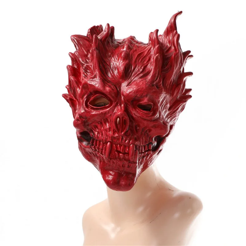 

Halloween Horror Scary Death Skull Warrior Demon Fang Latex Mask Head Scary Special Effects Halloween Cosplay Costume Props