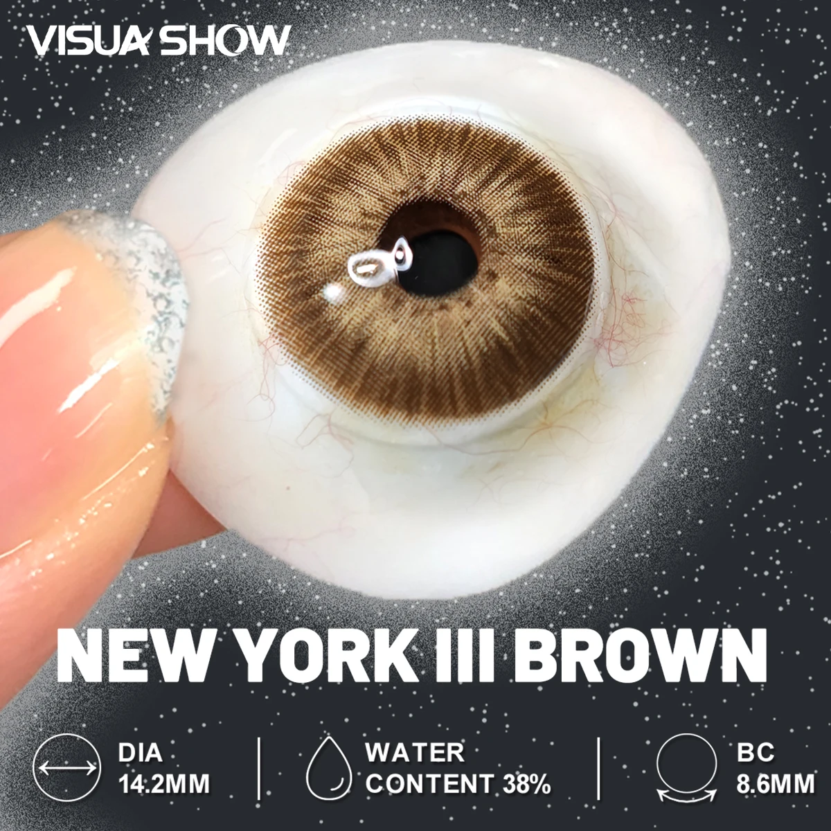 Visuashow 2 Stück Natürliche Farblinsen, Jährlich Tragbar, für Myopie mit Stärke, Weich und Bequem. Perfekt für modisches Make-up, Kosmetik und alltägliche Looks, die Ihre Schönheit unterstreichen – Detail 13