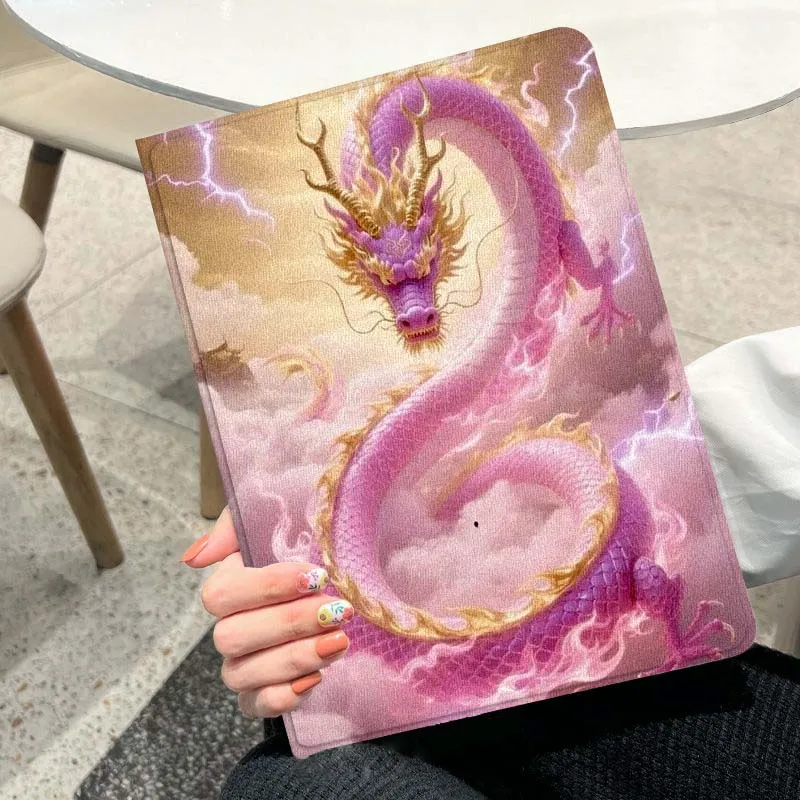 capa-de-tablet-pink-dragon-art-trendy-para-ipad-pro-air-a16-2ª-3ª-4ª-5ª-6ª-7ª-geracao-102-97-11-105-109-129-13-polegadas