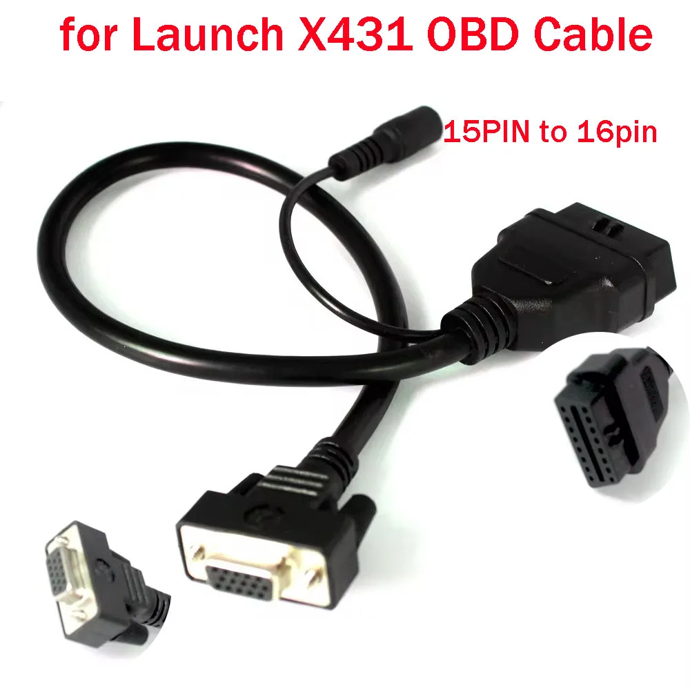 

For Launch X431 OBD Cable Adapter 16pin Male to 15pin Female Car Conversion Auto Diag Main Cable