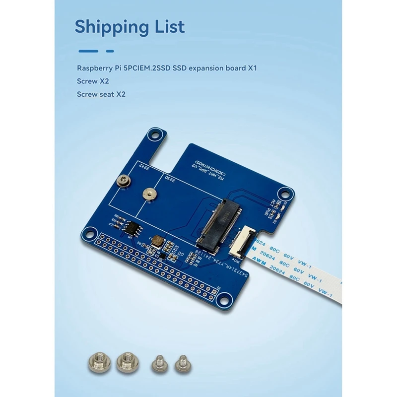 For Raspberry Pi 5 PCIE M.2 SSD Expansion Board Supports Hailo8l Module For 2230/2242 NVME SSD