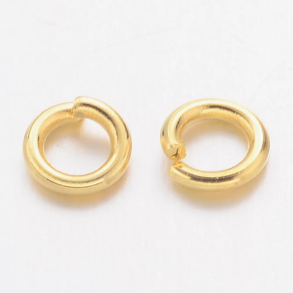 2.4/3/4//5/6/8mm Inner Diameter Golden Color Brass Open Jump Rings 18 Gauge for Making DIY Jewelry Necklace Bracelet Earring