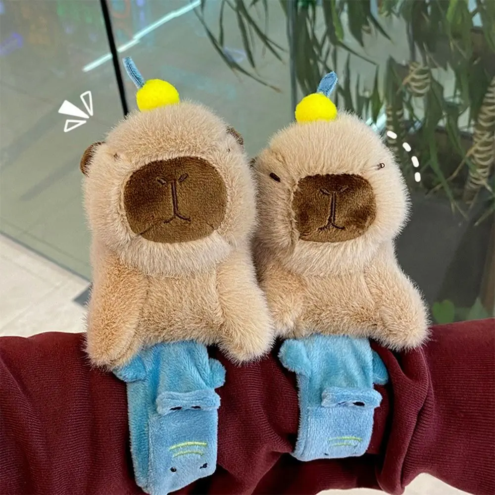 Criativo pelúcia capivara tapa pulseiras dos desenhos animados macio animal clap anel bonecas de pelúcia huggers tapa brinquedo para crianças presente