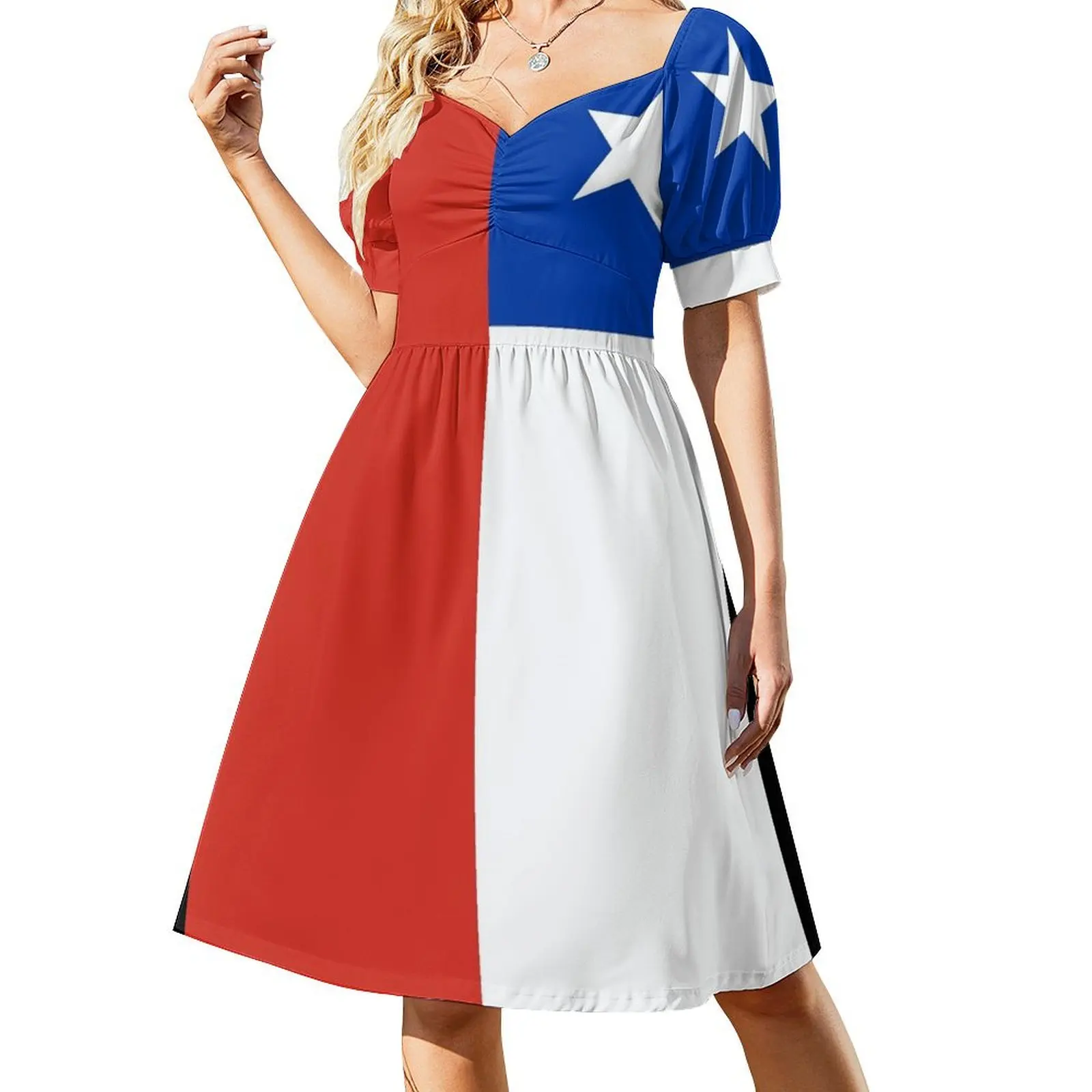 Flag of Chile, chilean flag Short-Sleeved Dress clothes dresses for woman