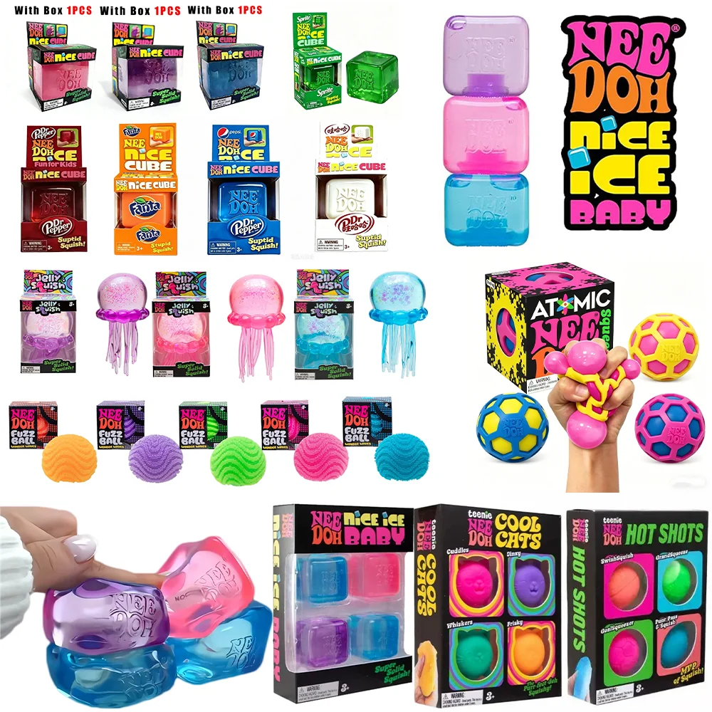 Image of Schylling Needoh Nice Cube Sensorischer Würfel Nice-Sicle Stressabbau-Quetschwürfel Anti-Angst-Quetschobjekt für Konzentration bei ADHS-Überleidern
