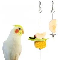 Parrot Stainless Steel Fruit Fork: Durable Cage Toy for Bird Owners, Easy to Use Perfect for Home