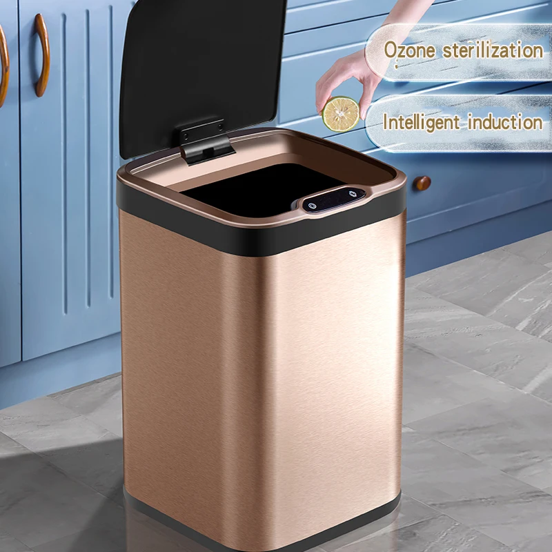 

Intelligent induction sorting trash can kitchen large-capacity dry and wet separation home living room stainless steel