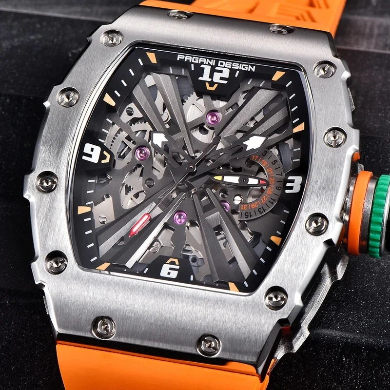 Montre à quartz pour homme PAGANI DESIGN VH65 42MM, design tonneau audacieux, verre saphir, sport, étanche, mouvement Reloj Hombre