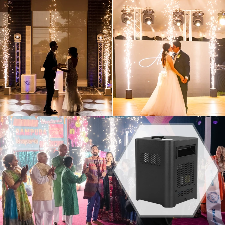Wholesale Holiday Battery Mini Cold Firewo*rks Machine 350W Remote Control Cold Sparkler Machine for Disco Party Stage Wedding