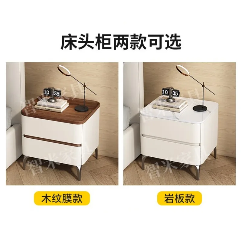 All solid wood thickened bedside table, bedroom storage cabinet, modern simple light luxury, high-end bedside table, small locke