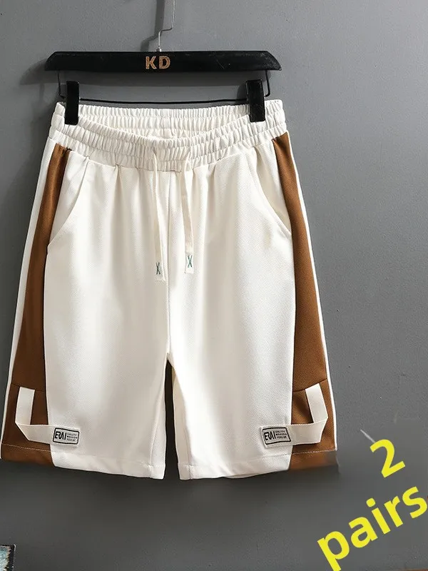 

Summer Men's Straight Leg ort orts Thin Spor Casual Beach Loose Fit Five-Quarter Length Breathable Comfortable Youthful