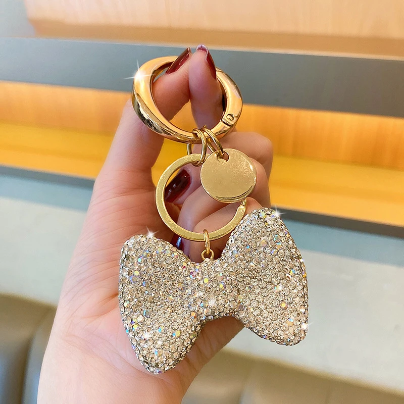 Bow-Knot Diamond Keychain for Girls, Cute Car Keychain for Girls, Bow-Knot Buckle for Women, Bag Pendant