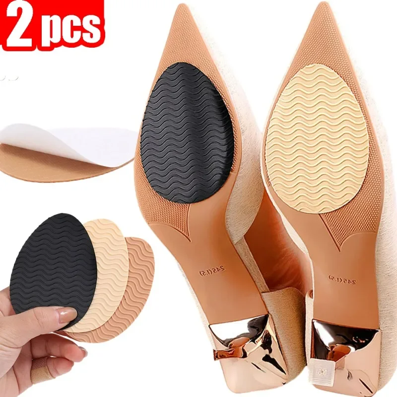 High Heels Wear-Resistant Sticker Rubber Forefoot Non-Slip Sole Protector Repair Outsoles Self-adhesive Noise-absorbing Shoe Pad