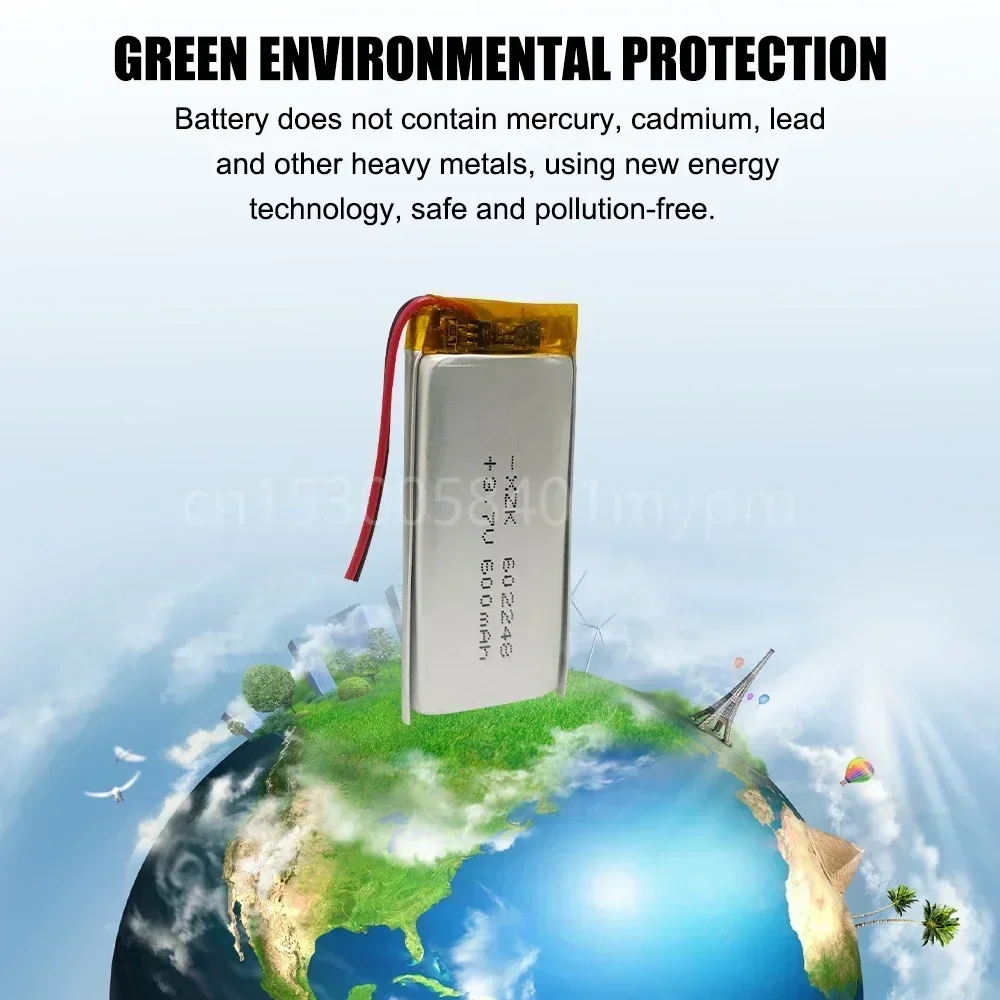 602248   3,7 В, 600 мАч, литий-полимерная аккумуляторная батарея LiPo для MP4, GPS, Bluetooth-гарнитура, динамик, регистратор вождения, светодиодные фонари