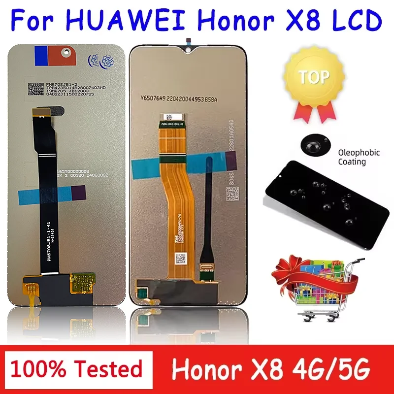 

X8 Display Screen For Huawei Honor X8 4G TFY-LX1 LCD Display Touch Screen Digitizer Assembly For HonorX8 5G VNE-N41 Display