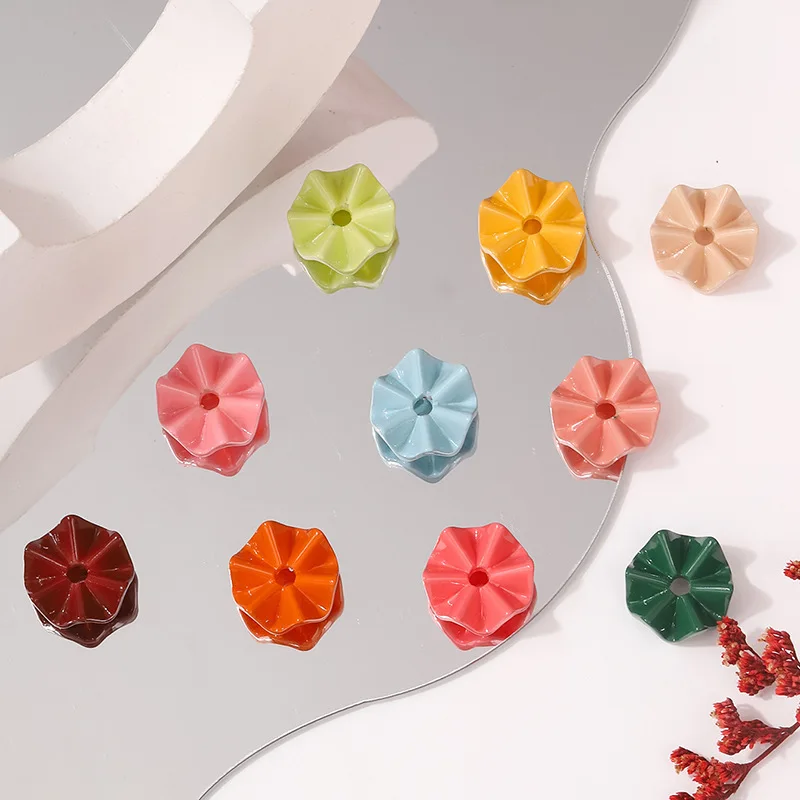 الطريق الأيمن الراقية المتخصصة 100 قطعة/الحقيبة 16 مللي متر الاكريليك مثقب متموجة ندفة الثلج أقراط سوار قلادة مواد الإكسسوارات ذاتية الصنع #2