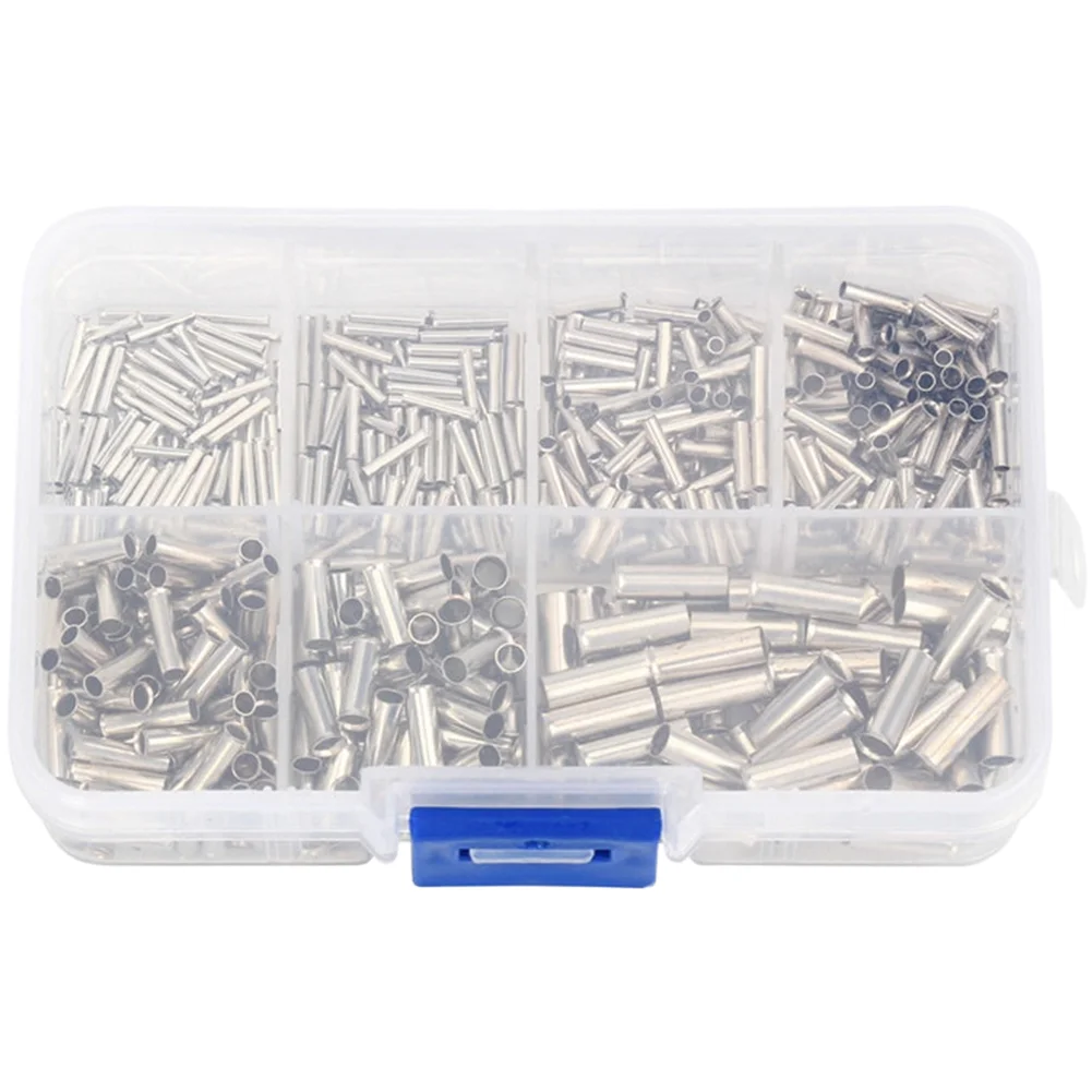 600pcs Tube Style Crimp Terminals Copper Material PE Insulation for Electrical Wiring Projects Supporting 0.5mm2 to 6.0mm2 Wires