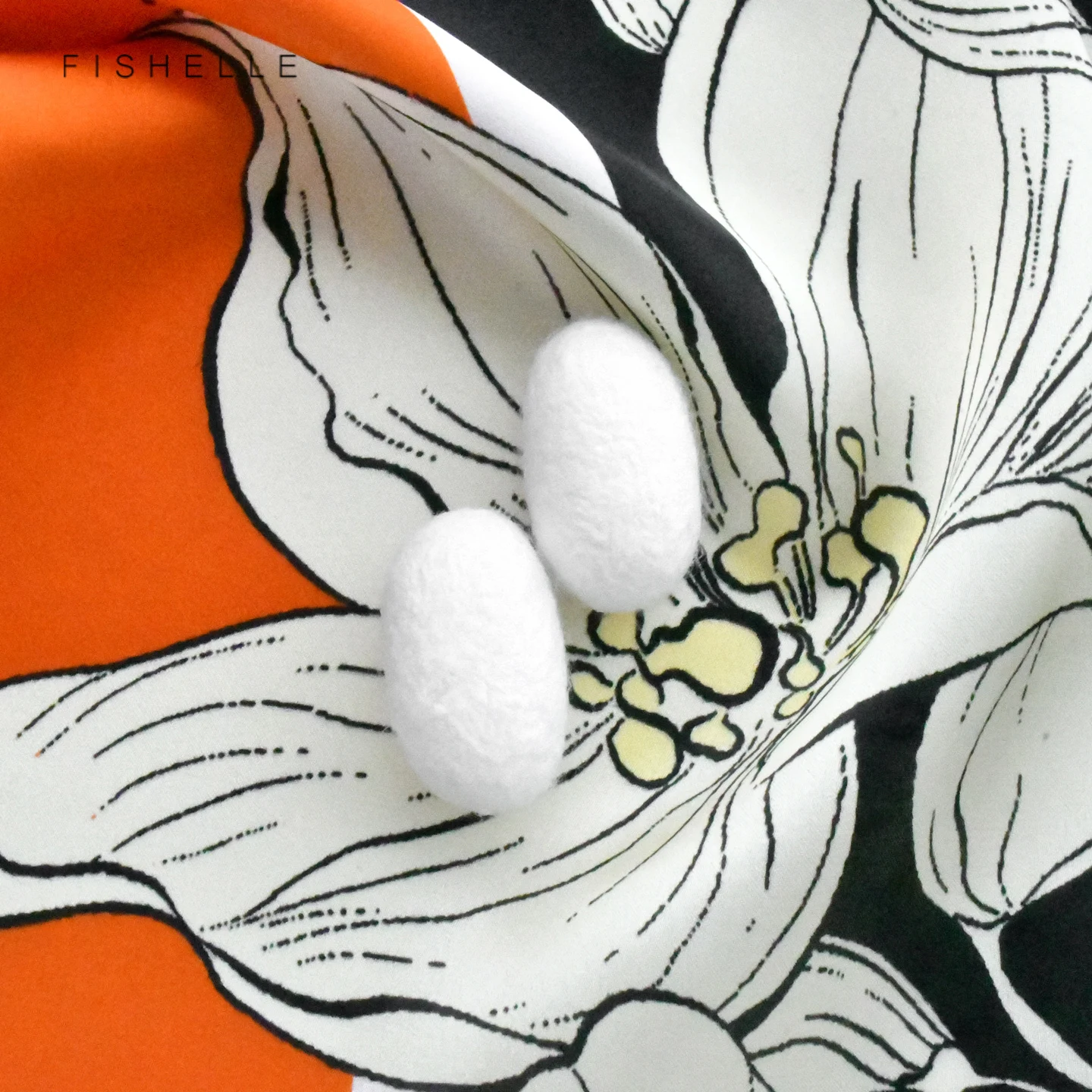 Orange Floral 100% Mulberry Silk Scarf Luxury Women Shawl Wrap Bandana 90cm Silk Satin Hijab Headscarf Neckerchief Foulard Gift view 5