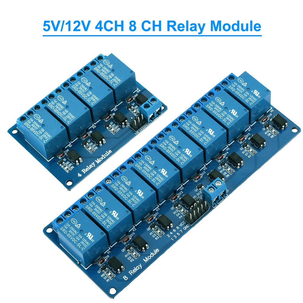 5V/12V 4CH 8 channel relay module with optocouple Isolation Suport High Low Level Trigger