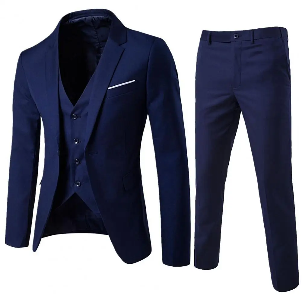 3 Pieces Sets Men Blazers Wedding Formal 2 Suits Elegant Business Luxury Full Vest Pants Coats Classic Jackets Business Suit