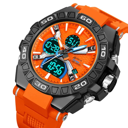 Relojes STRYVE para Hombre, Reloj resistente al agua hasta 50M, Reloj con alarma para Hombre 8026, Reloj de pulsera con pantalla Dual, Reloj Digital de cuarzo para Hombre