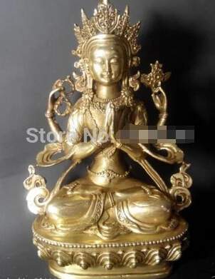 

Fast shipping NEPAL TIBETAN STATUE CHENREZI BRONZE BUDDHA