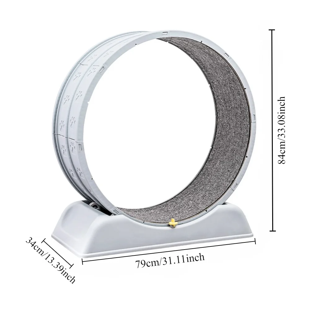 Loopband voor katten, ultra-stil houten katten trainingshulpmiddel met vergrendelmechanisme, verwijderbaar tapijt, 76 cm - afbeelding 2