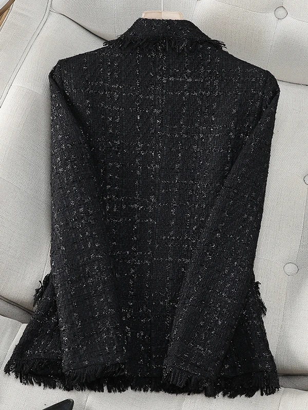 Elegant Casual Women's Suit Jacket High-End New Style Spring Autumn OL Goddess Style Long Sleeve Polyester Fiber Coat