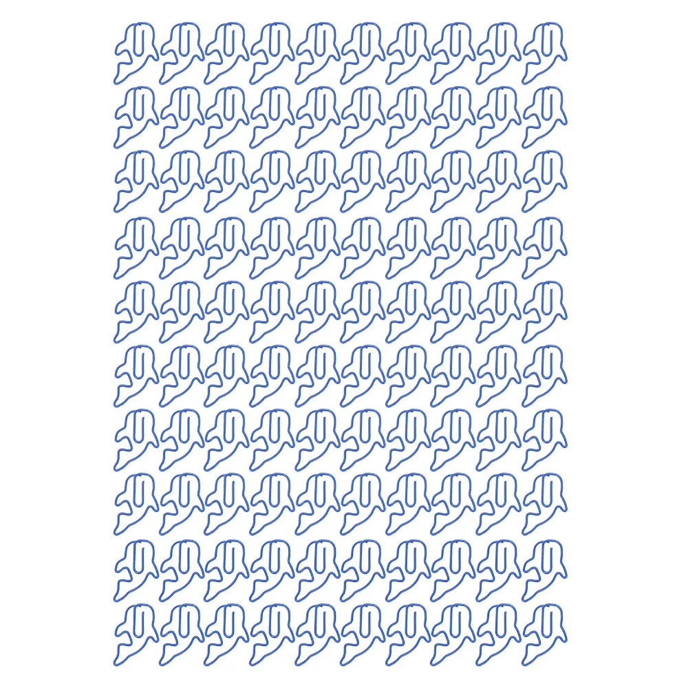 

100 шт. милых канцелярских зажимов для бумаги в форме кита, с пластиковым покрытием, металлические, темно-синие, 3,1*2,3 см