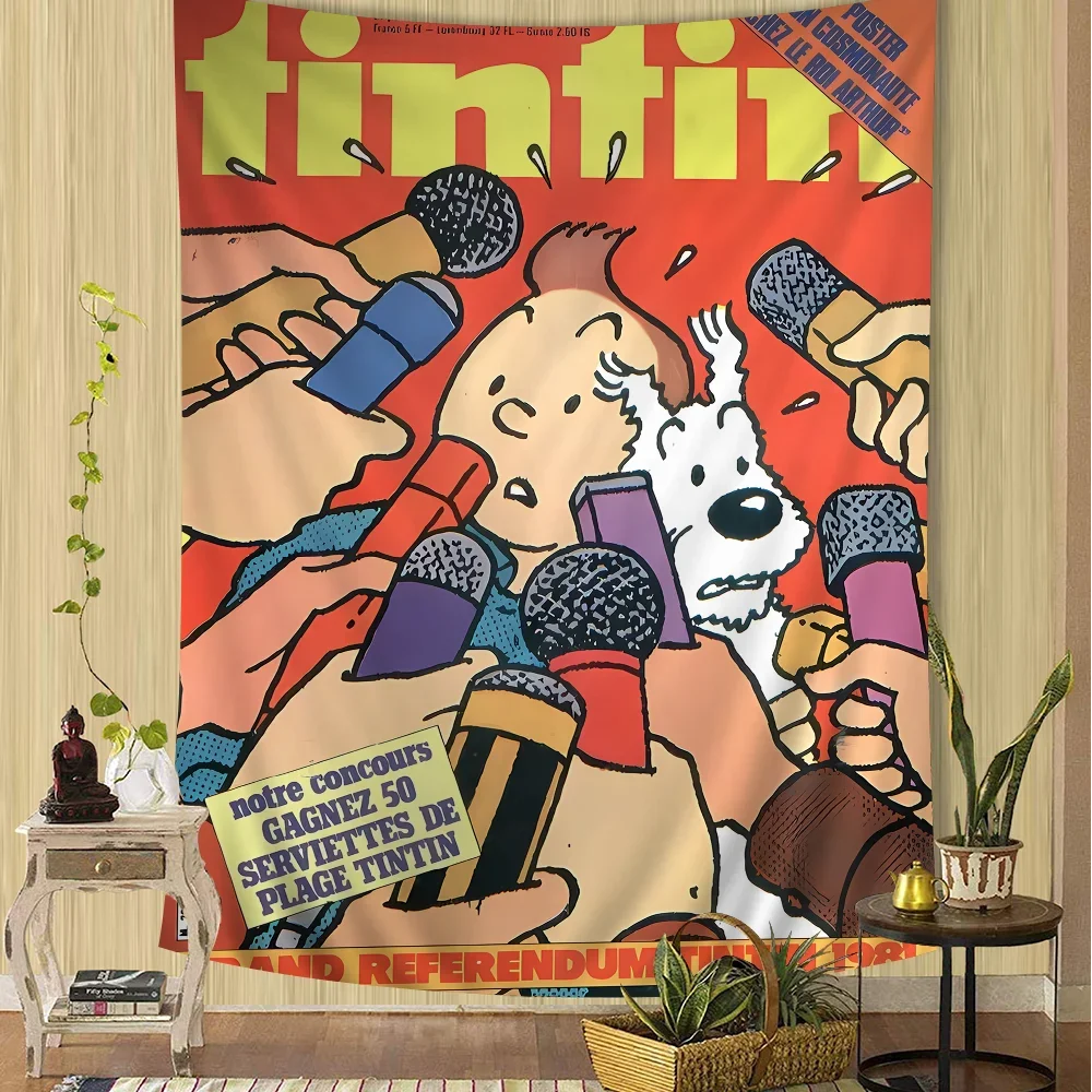 T-Tintins Adventure Bedruckter großer Wandteppich Günstige Hippie-Wandbehang Böhmische Wandteppiche Mandala INS Home Decor