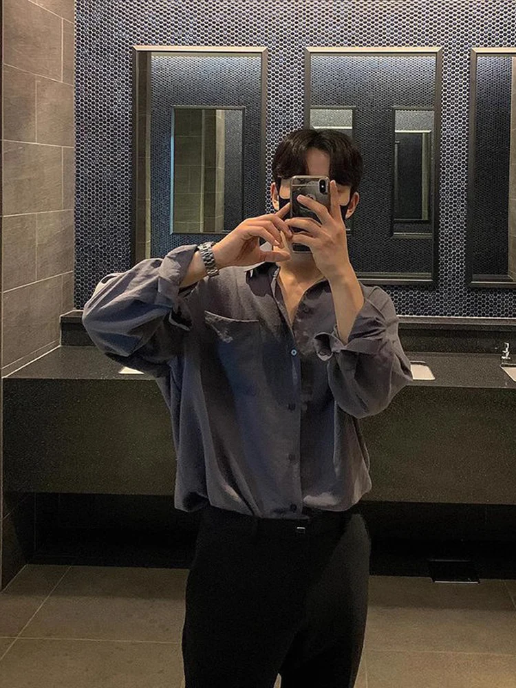 

British Preppy Long Sleeve Shirt Naples Suit Inner Wear Elegant Casual Style Breathable Moisture Wicking Loose Fit Teen Boy