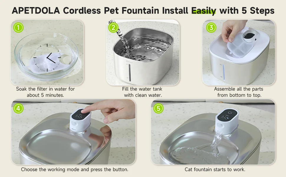 APETDOLA 4L Wireless Cat Water Fountain Auto Sensor Drinking Fountain For Cats Dog Drinker Pet Water Dispenser Accessories