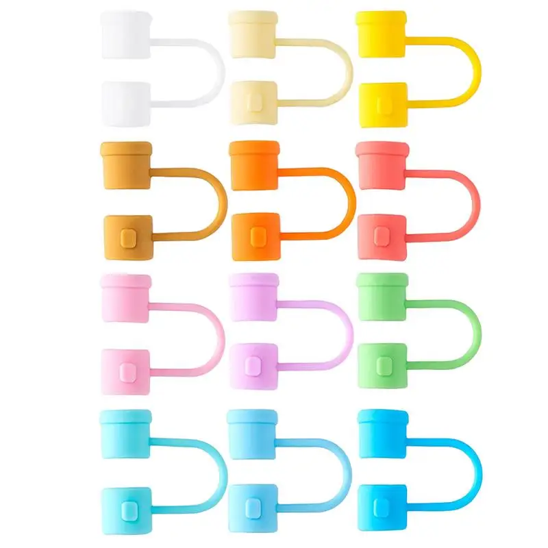 Straw Cover Covers Silicone Cap Drinking Tip Caps Reusable Tips Plugs Toppers Protector Colorful Dust Cloud Cute Lids Topper