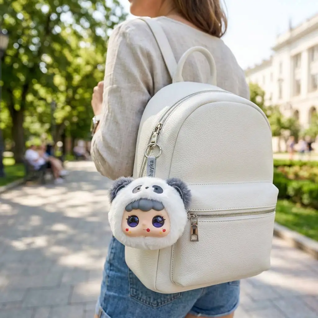 Kawaii AI Interactive Companion Ultra Soft Furry Bear Dynamic LED Eyes Voice Dialogue Custom Design Children Room Decor Present