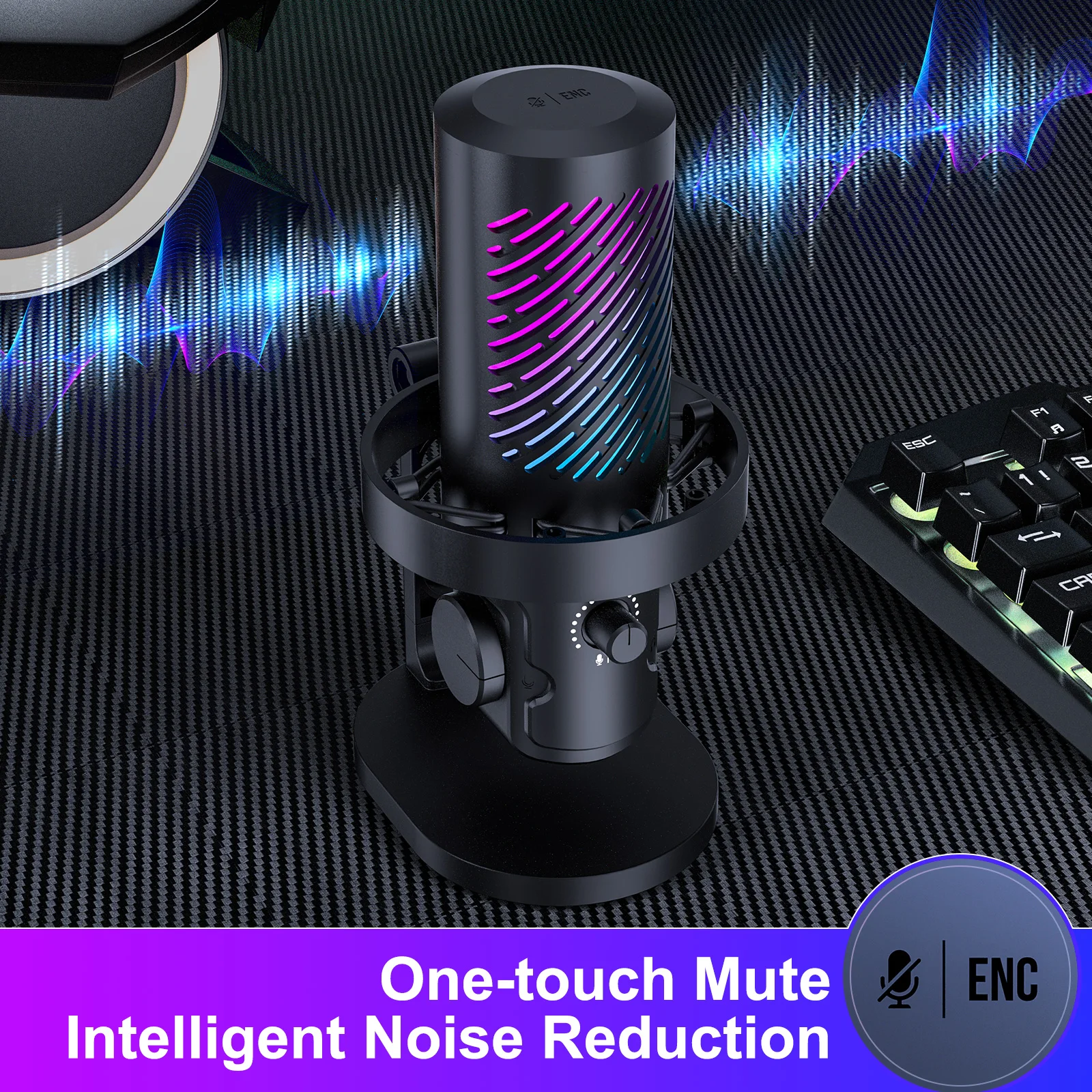 Pc Gaming Youtubers - Tenlamp CG1 RGB USB Streaming Microphone
