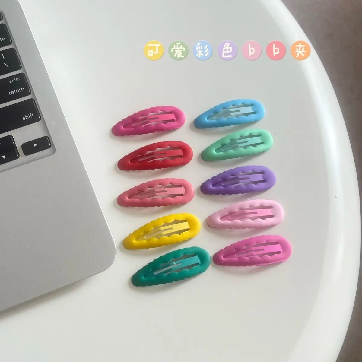 

Candy Colored 5cm Wave Drop Oil Clip Adorable Children BB Clip Bangs Hair Clip Sweet Girl Heart Faion Hair Accories