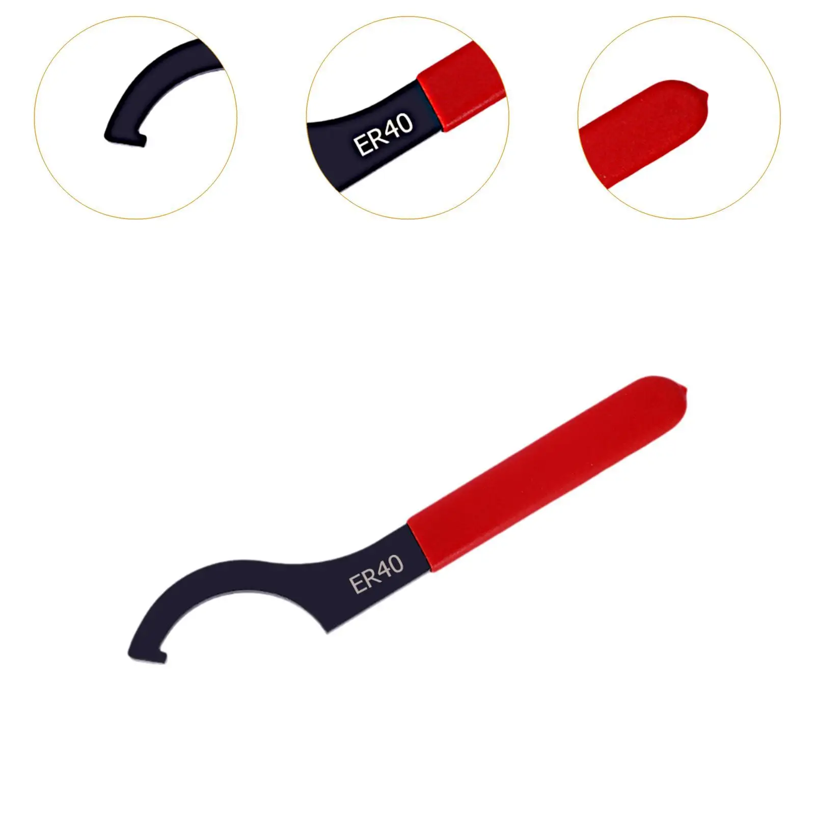 C هوك المفك كوليت تشاك مع مقبض أحمر غير قابل للانزلاق قسط C هوك وجع C نوع وجع المفك ل مخرطة er40 لقط الجوز #5