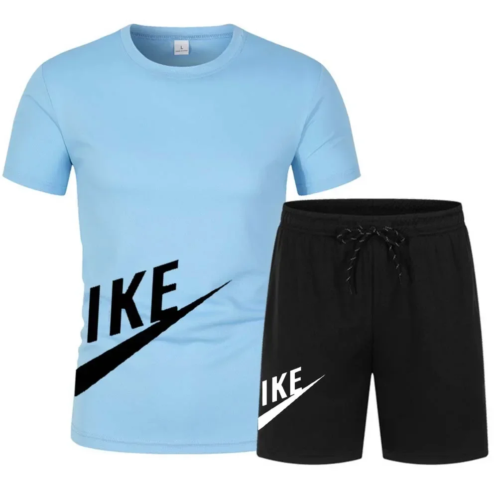 2025 Fashion Trends All-match Men's Casual Luxury Men's Sportswear T-shirt Set and Running Shorts Breathable 2-piece Set Style