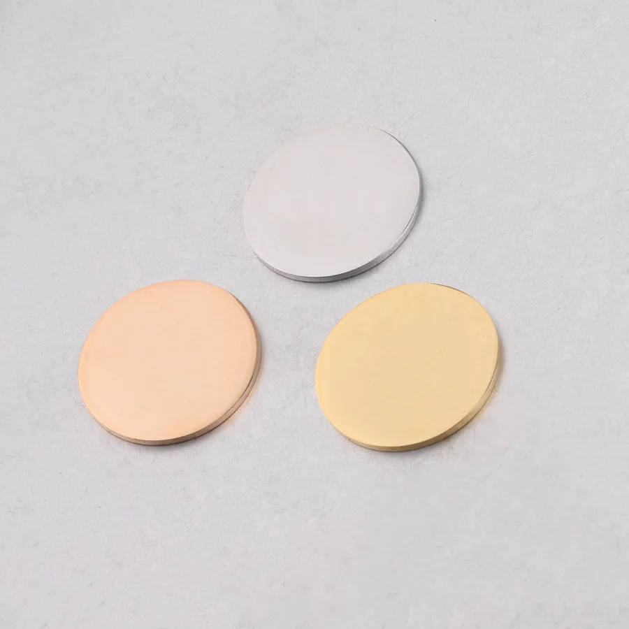 30 pz/lotto Specchio In Acciaio Inox Lucido Moneta Rotonda Cerchio Vuoto Pendenti E Ciondoli Disco Inciso Ciondolo Fai Da Te Accessori Gioielli In Metallo