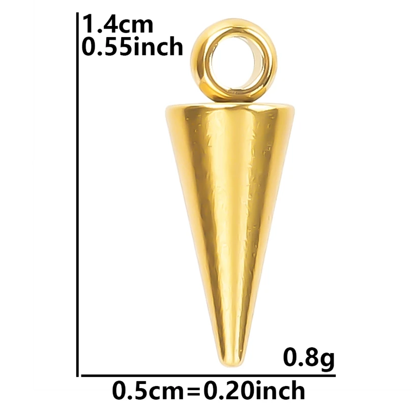 NONE Verschiedene 20 Stück Edelstahl Charms Spike Kegel Anhänger Ohrringe Halskette Armbänder Baumeln Zubehör DIY für die Schmuckherstellung 6