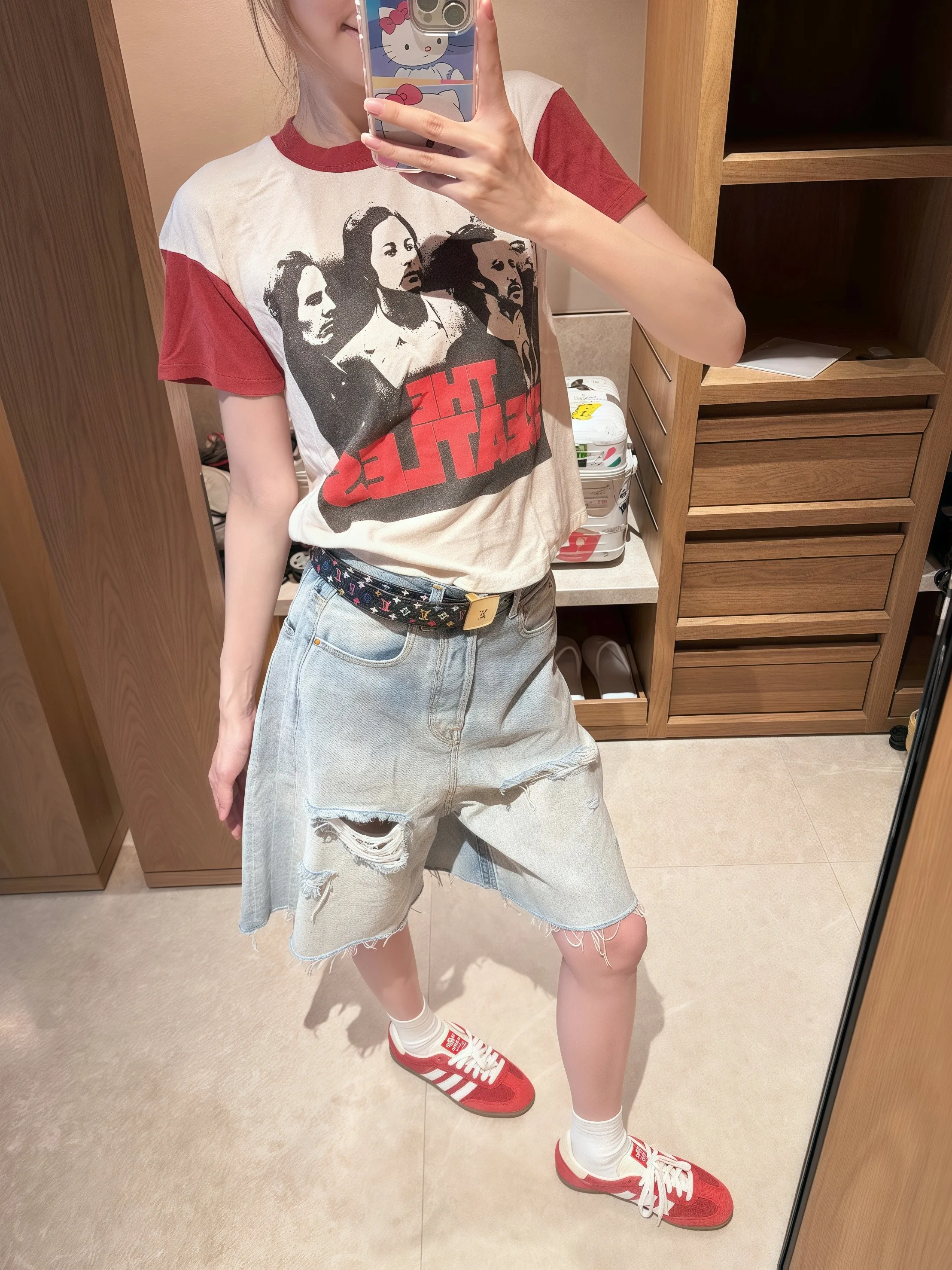 

MIMIHADID Casual High Waist Wide Leg Jeans Shorts Women's Summer Outerwear Vintage Washed Light Blue Denim Mid-Pants