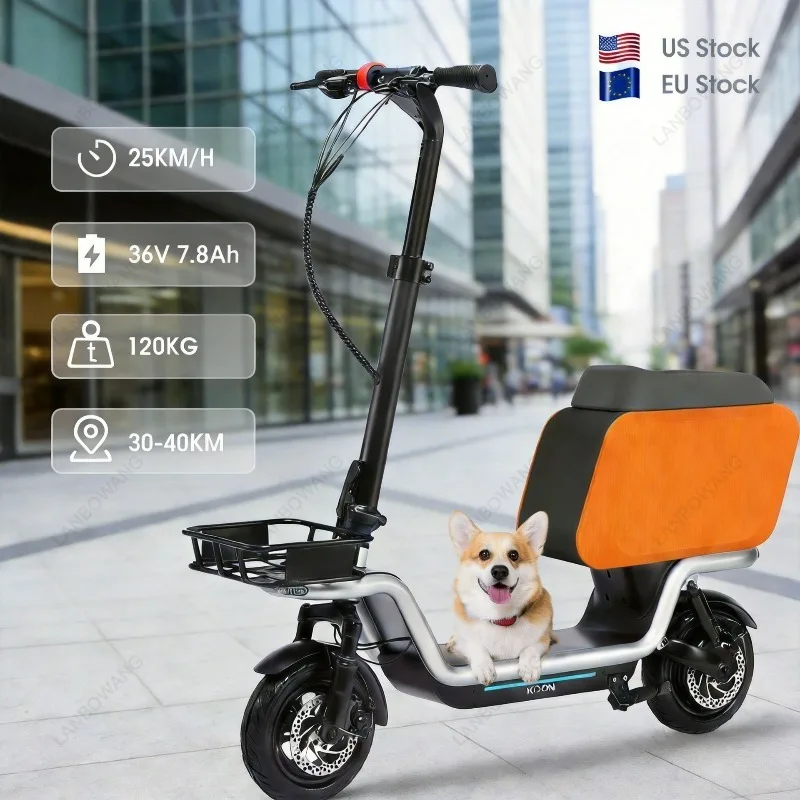 Commuting Foldable E-Scooter For Driver Service Equipped With Front Basket Storage Box Lightweight Adult Electric Scooter Urban