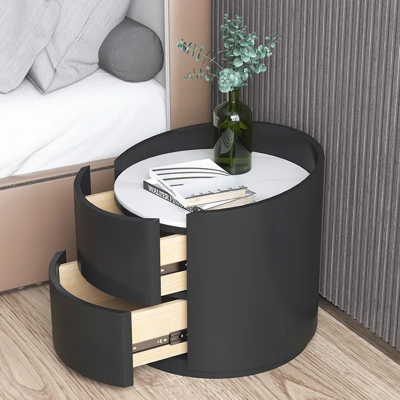 Bedroom Furniture Minimalist Modern Light Luxury Storage Cabinet Household Round Storage Bedside Cabinet Living Room Cabinet