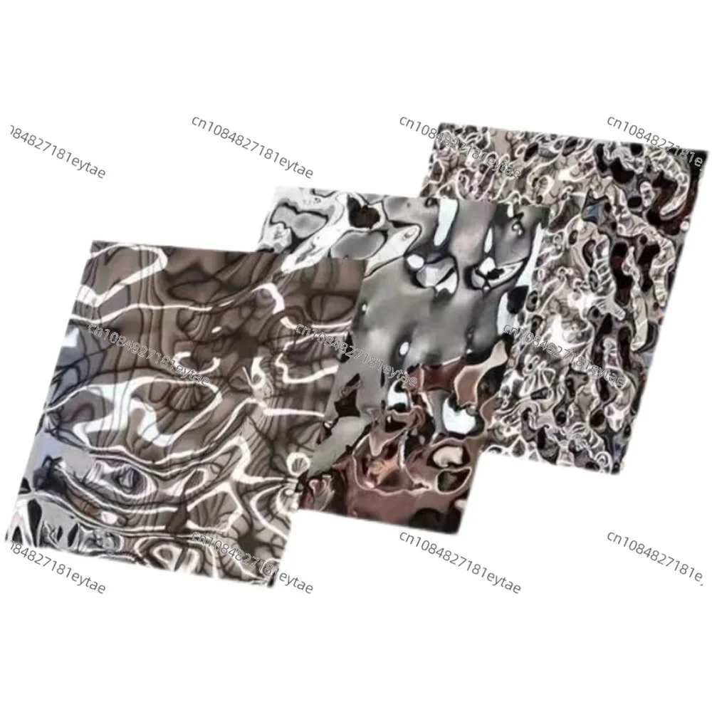 Water Ripple Stainless Steel Sheet, Concave Convex Wave Metal Mirror Embossed Plate for Ceiling & Background Wall Decor