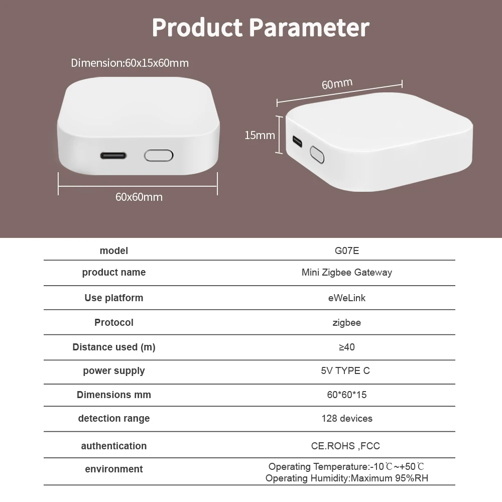 eWelink Zigbee Gateway Hub Mini Smart Bridge الأجهزة المنزلية جهاز التحكم عن بعد أتمتة العمل Alexa Google Assistant