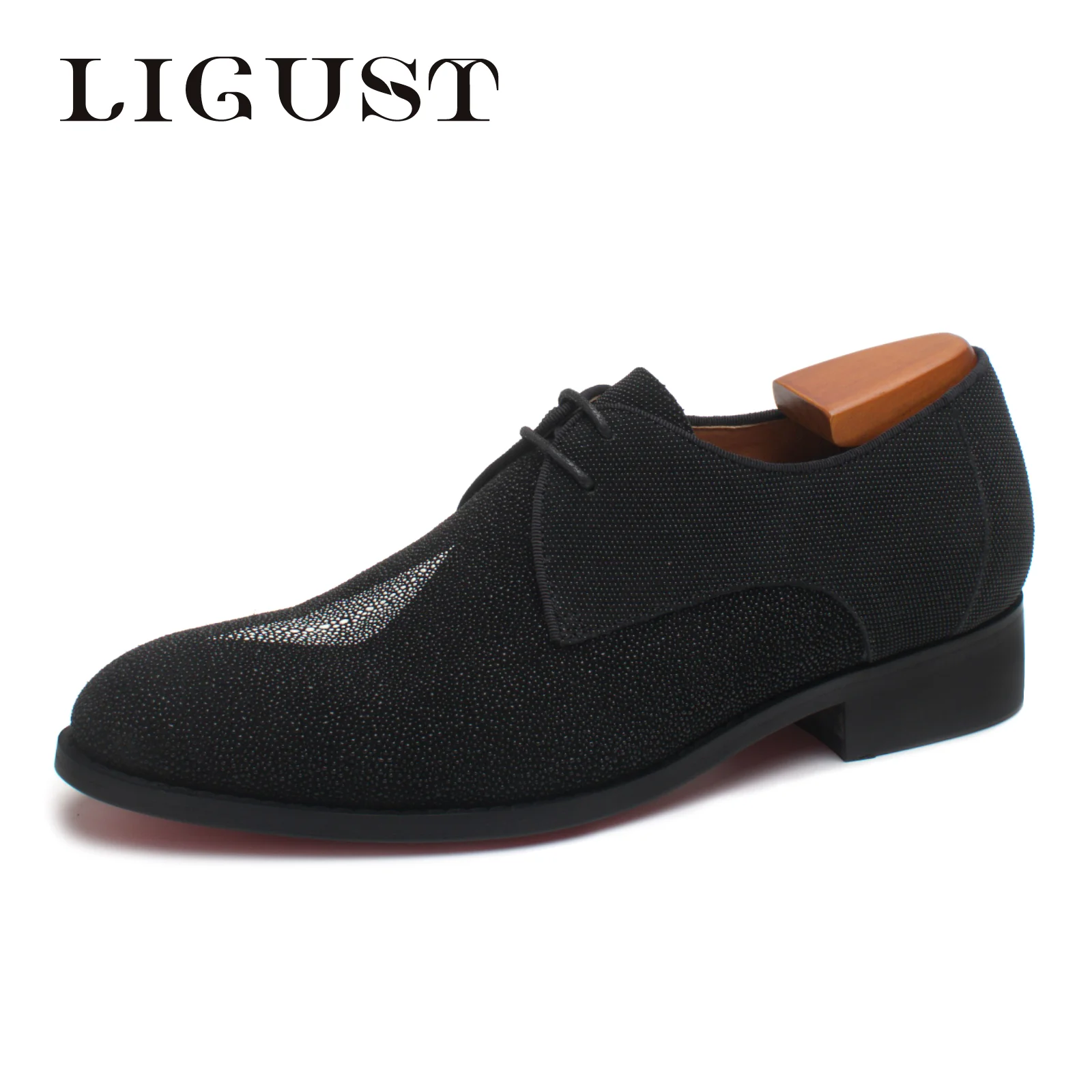 

LIGUST Handmade Mens Dress Shoes Luxury Genuine Leather Fashion Causal Style British Trend Brogues Wedding Business Shoe for Man