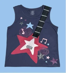 

Американский ретро летний жилет из чистого хлопка Subculture в стиле панк-рок, визуальный Harajuku, готический жилет на подтяжках с принтом гитары, индивидуальный топ Y2k