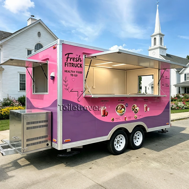 Custom Commercial Food Truck Mobile Food Trailer Fully Equipped Food Trailer Convenient Food Truck for Night Market Snacks