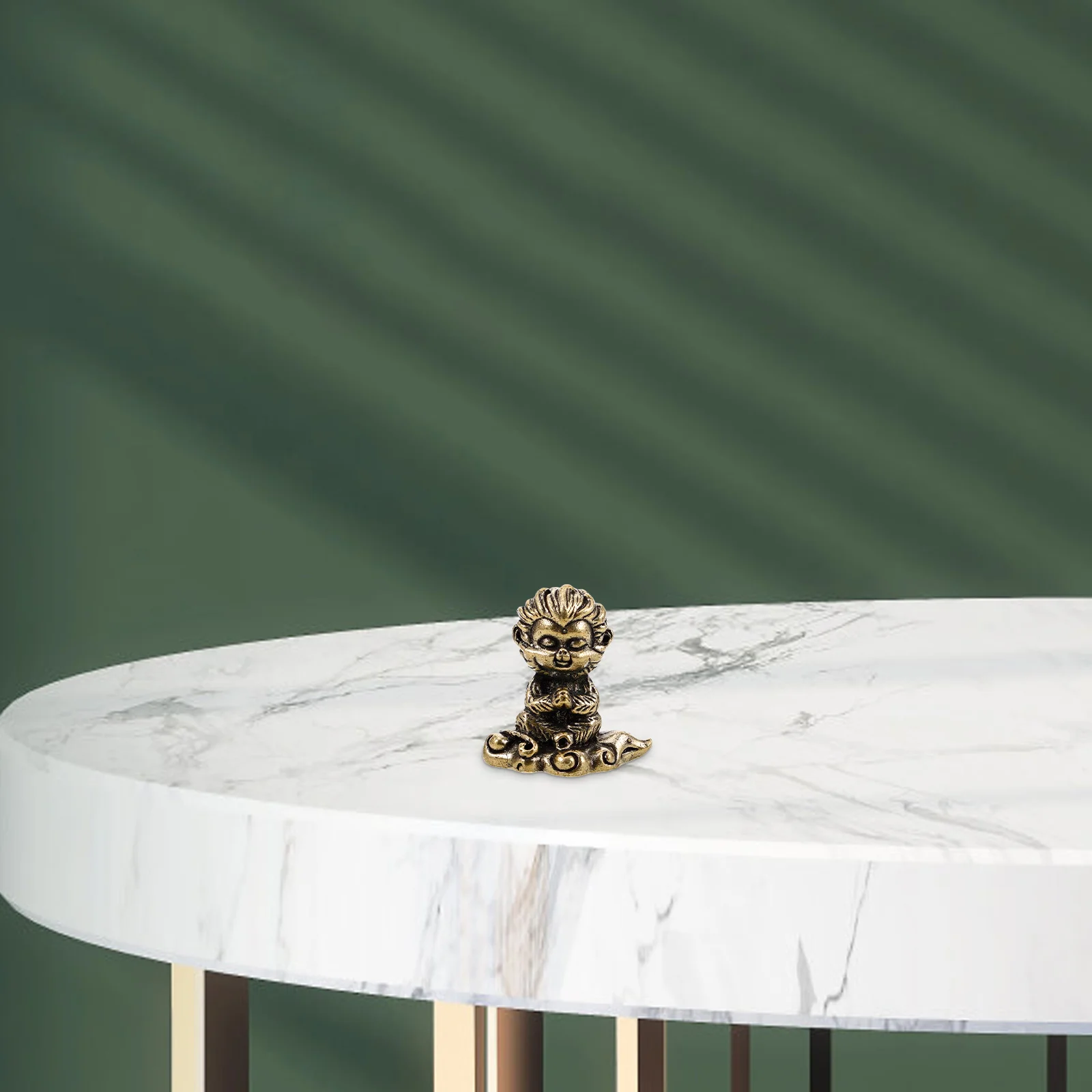 

Sculpture Vintage Copper Desktop Decor Tea Statue King Statue Figurines Handmade Chinese King Sculpture Monkey King