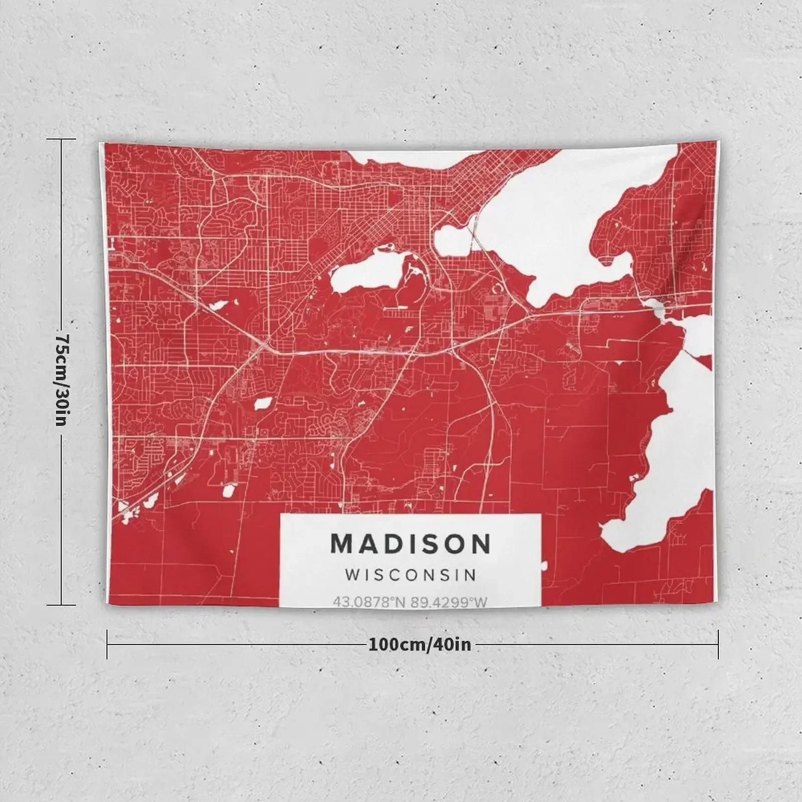 Madison Map Tapestry Wall Decoration Room Decoration Accessories Wall Decor Tapestry